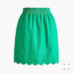 J Crew scalloped linen-cotton skirt- NWT